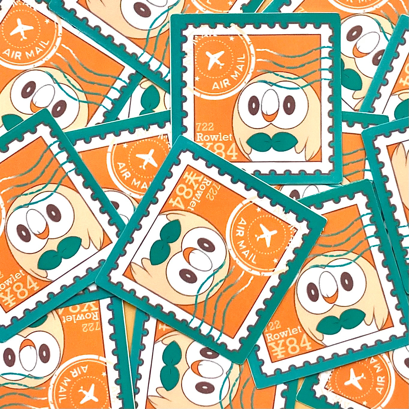 Grass Type Stamps (Mockups) vinyl sticker (Pack of 9)