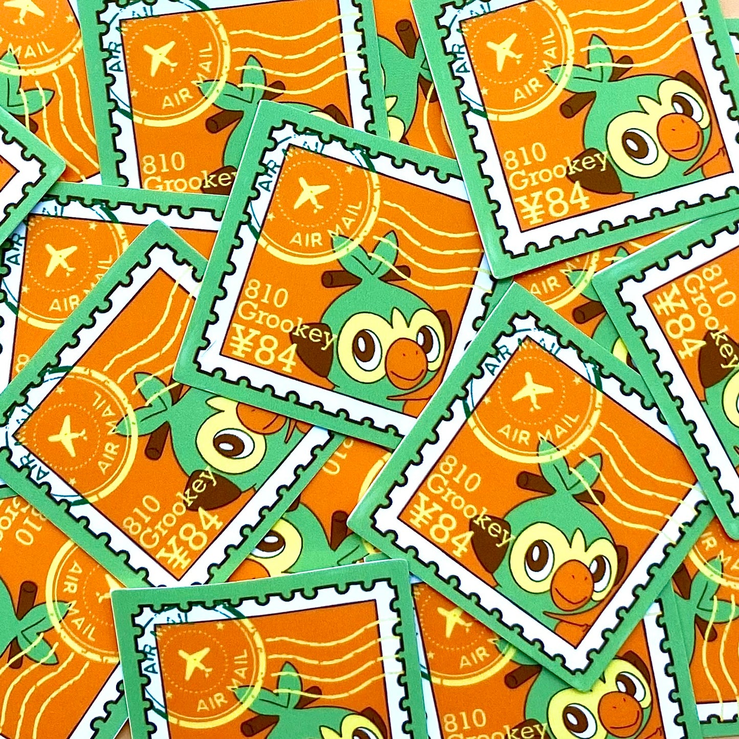 Grass Type Stamps (Mockups) vinyl sticker (Pack of 9)