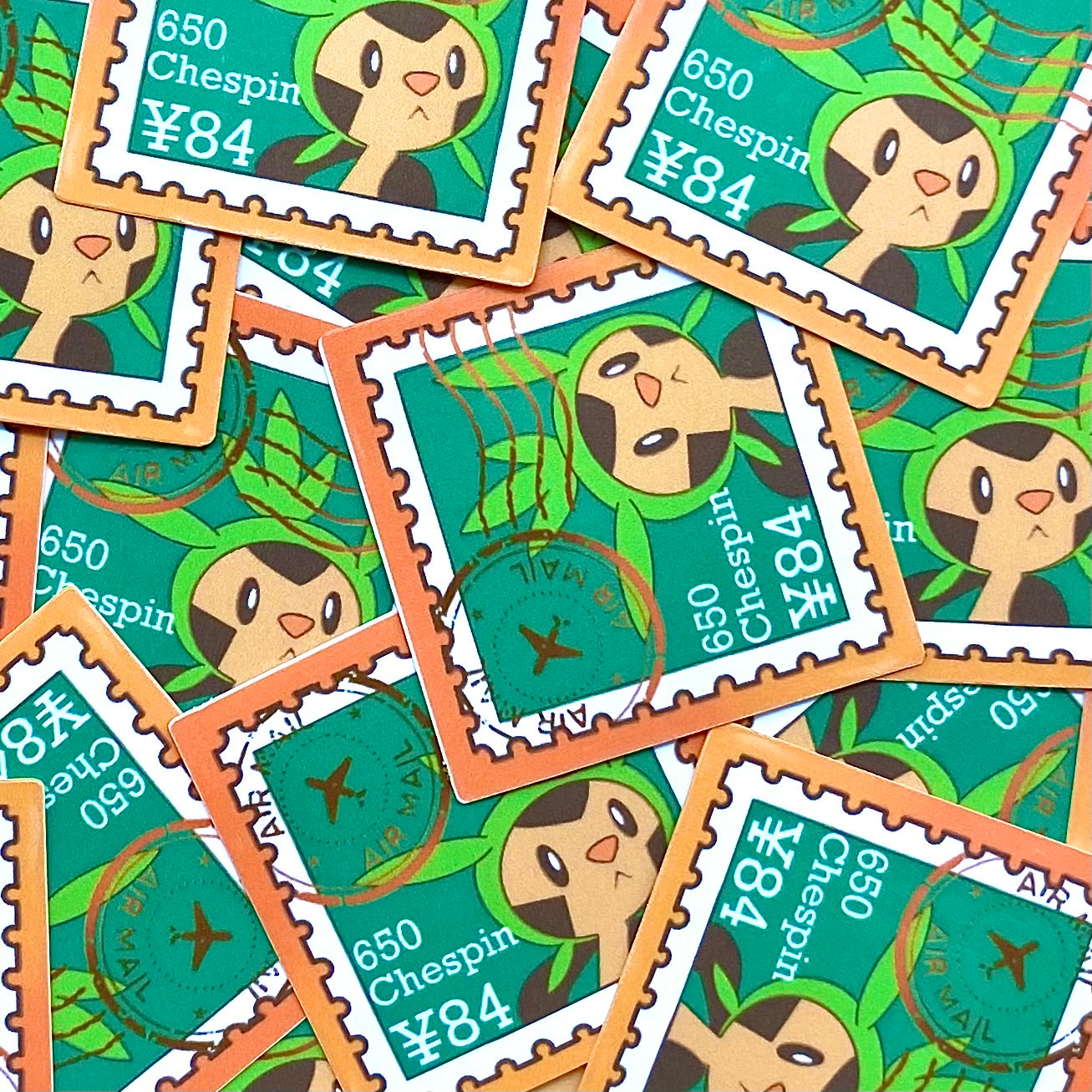 Grass Type Stamps (Mockups) vinyl sticker (Pack of 9)