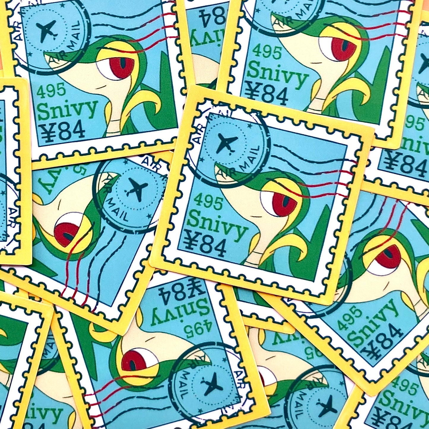 Grass Type Stamps (Mockups) vinyl sticker (Pack of 9)