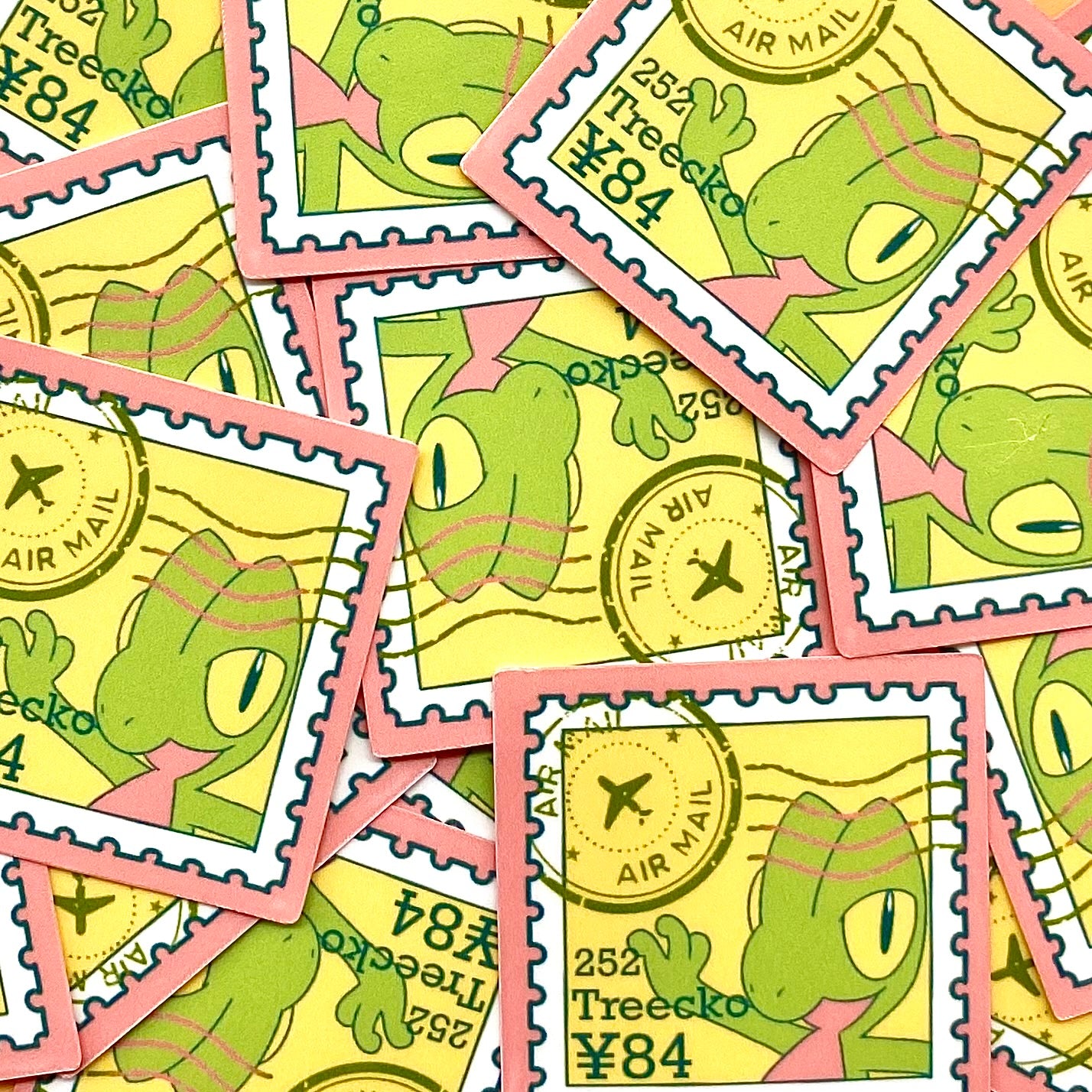 Grass Type Stamps (Mockups) vinyl sticker (Pack of 9)