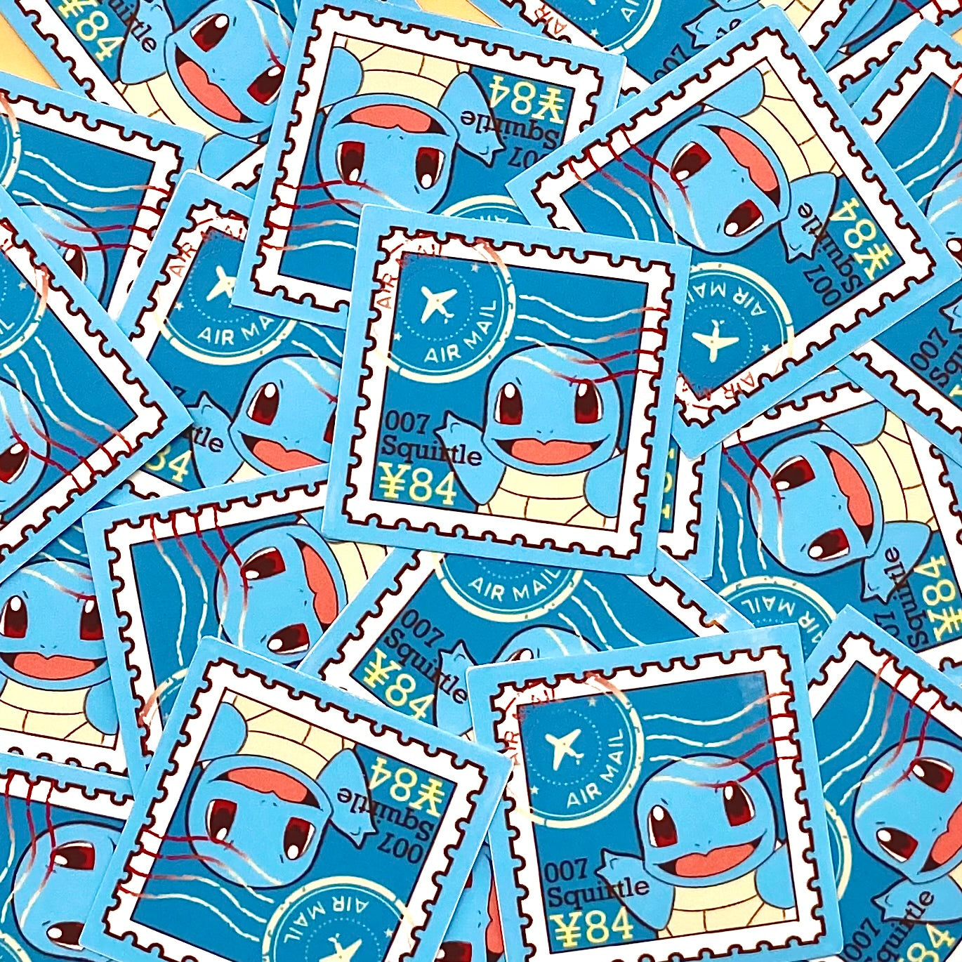 Water Type Stamps (Mockups) vinyl sticker (Pack of 9)