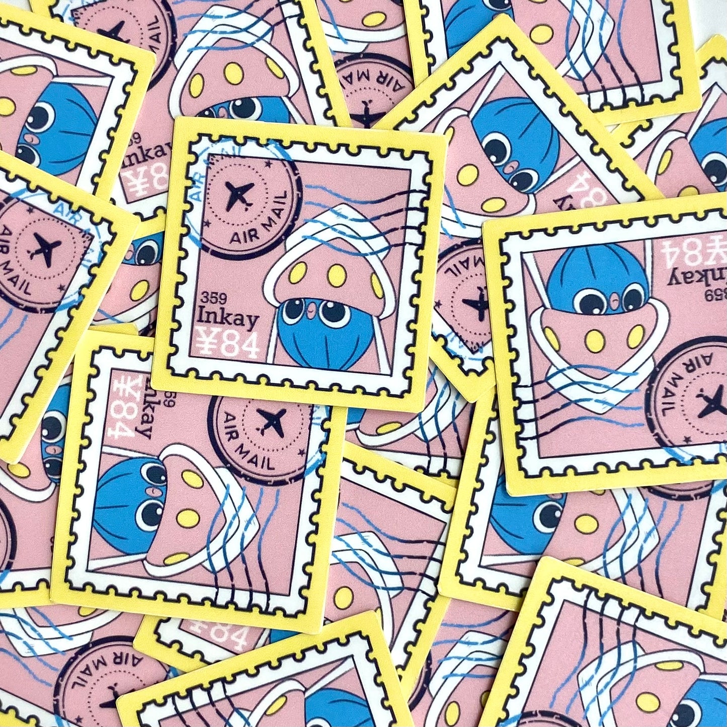 Dark Type Stamps (Mockups) vinyl sticker (Pack of 9)