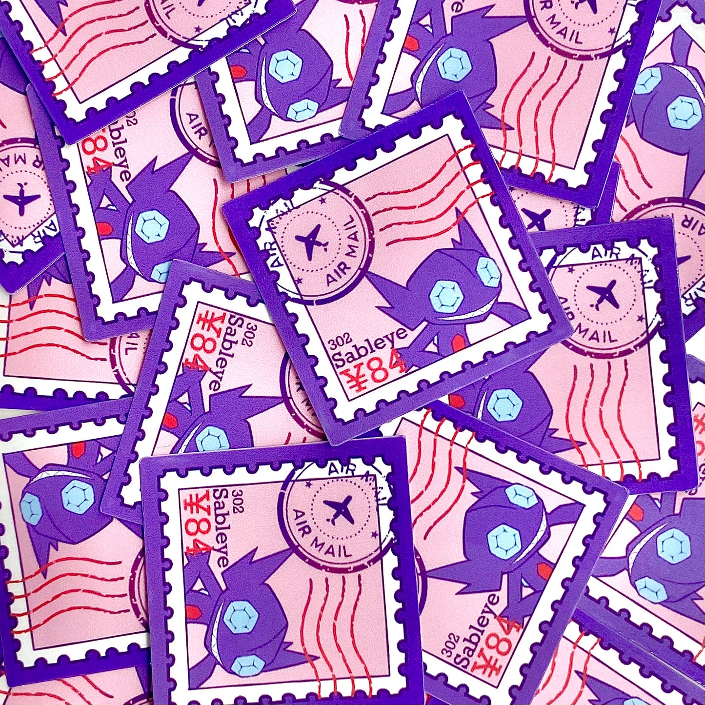 Dark Type Stamps (Mockups) vinyl sticker (Pack of 9)