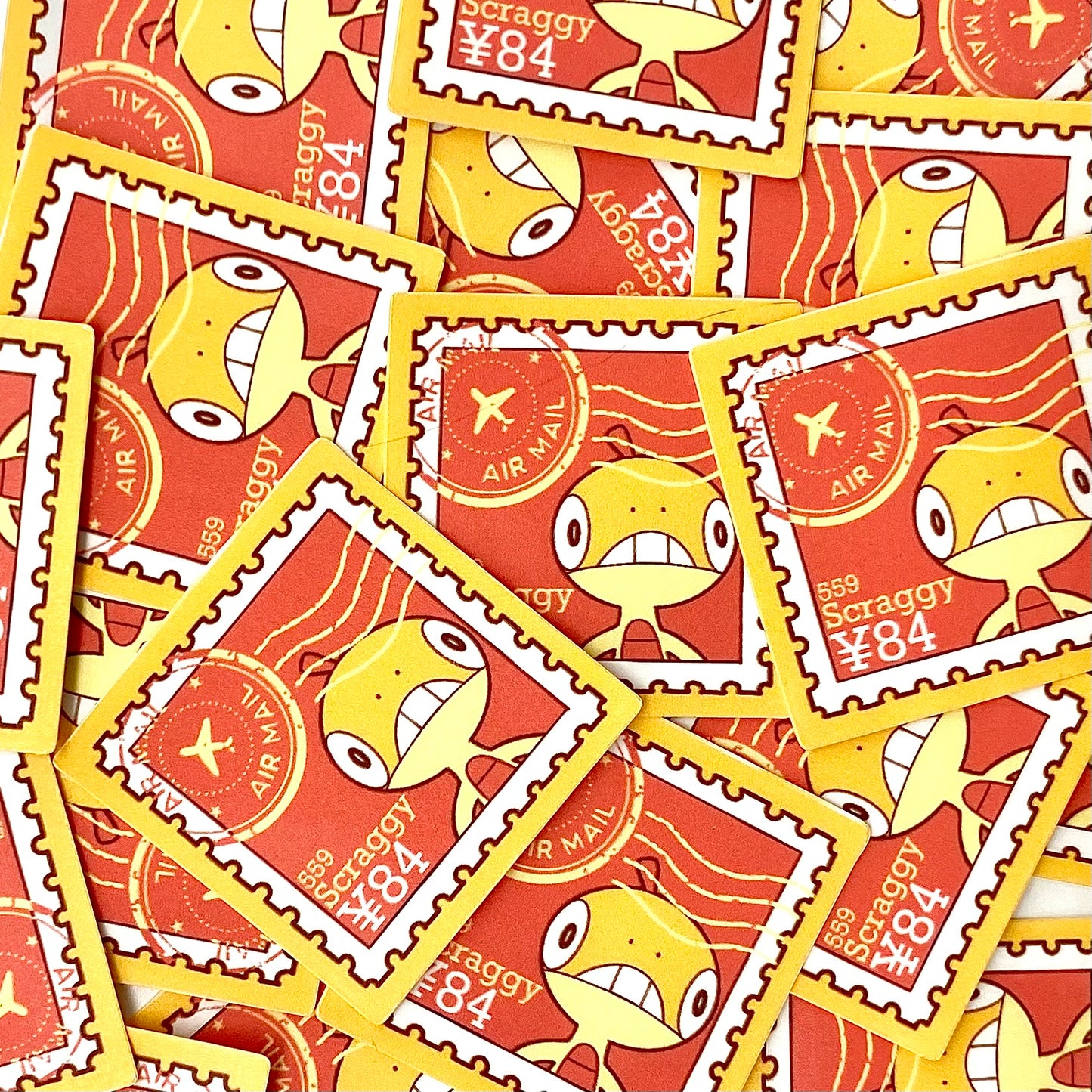 Dark Type Stamps (Mockups) vinyl sticker (Pack of 9)
