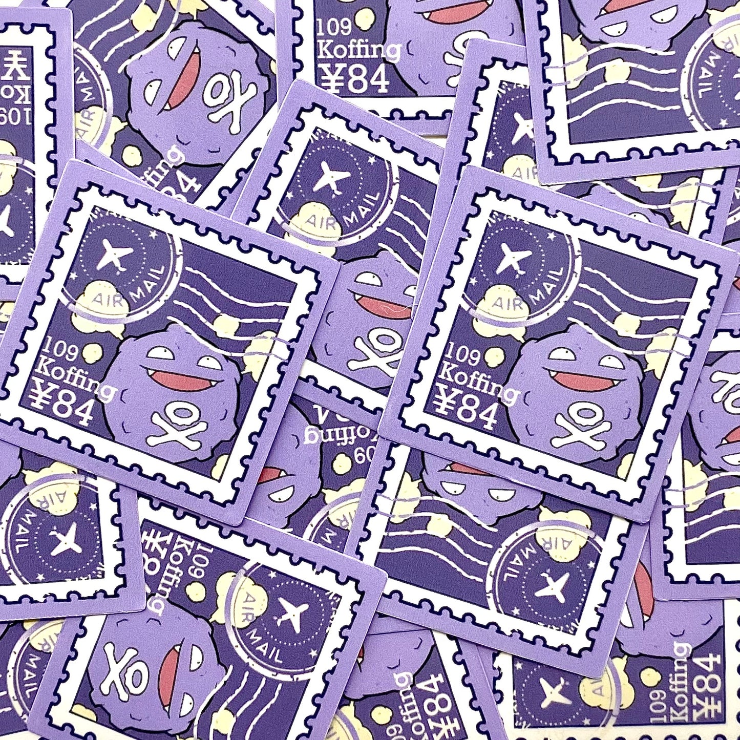 Poison Type Stamps (Mockups) vinyl sticker (Pack of 9)