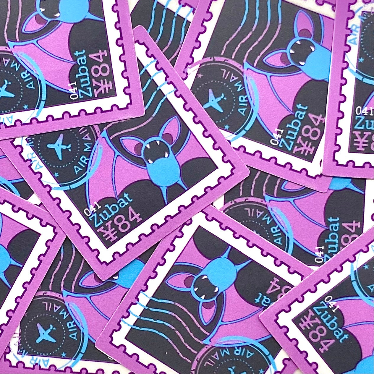 Poison Type Stamps (Mockups) vinyl sticker (Pack of 9)