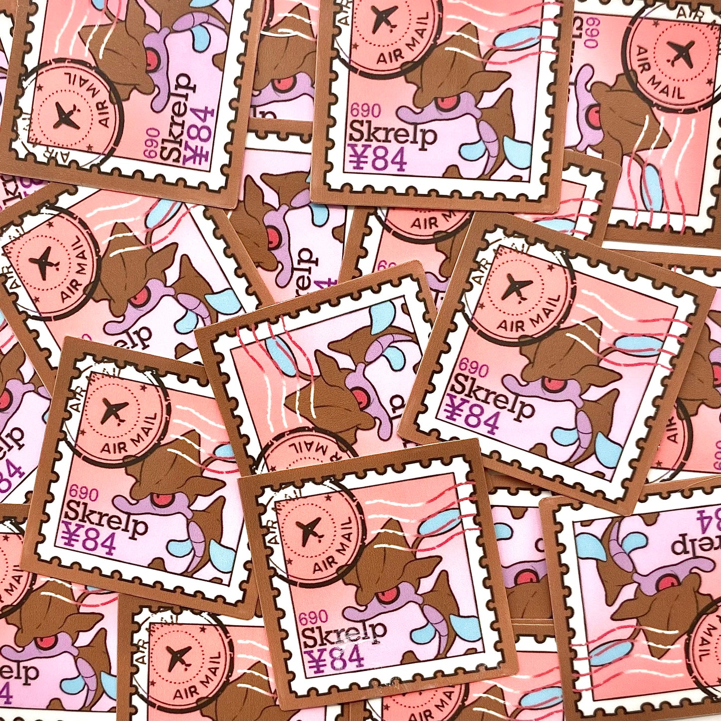 Poison Type Stamps (Mockups) vinyl sticker (Pack of 9)