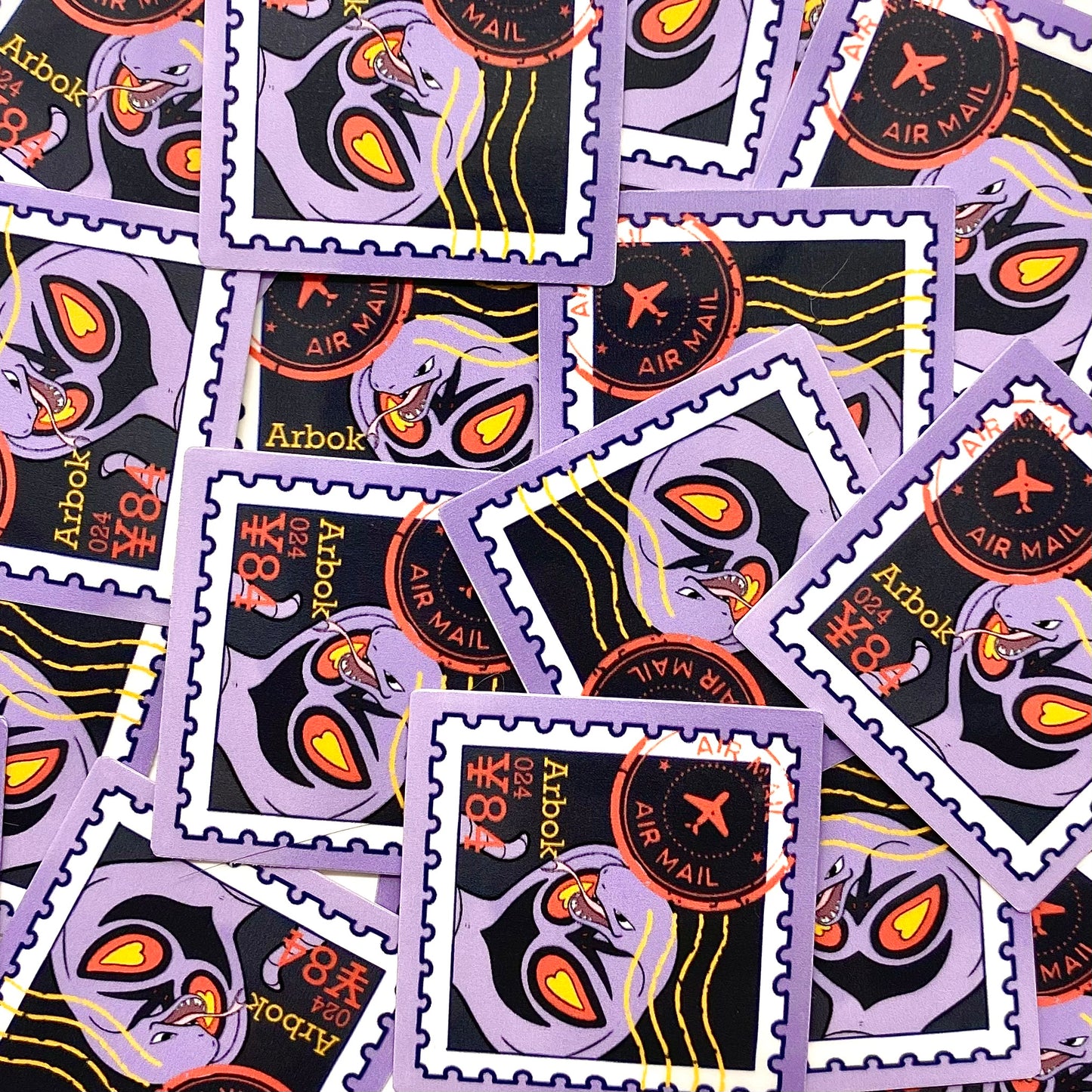 Poison Type Stamps (Mockups) vinyl sticker (Pack of 9)
