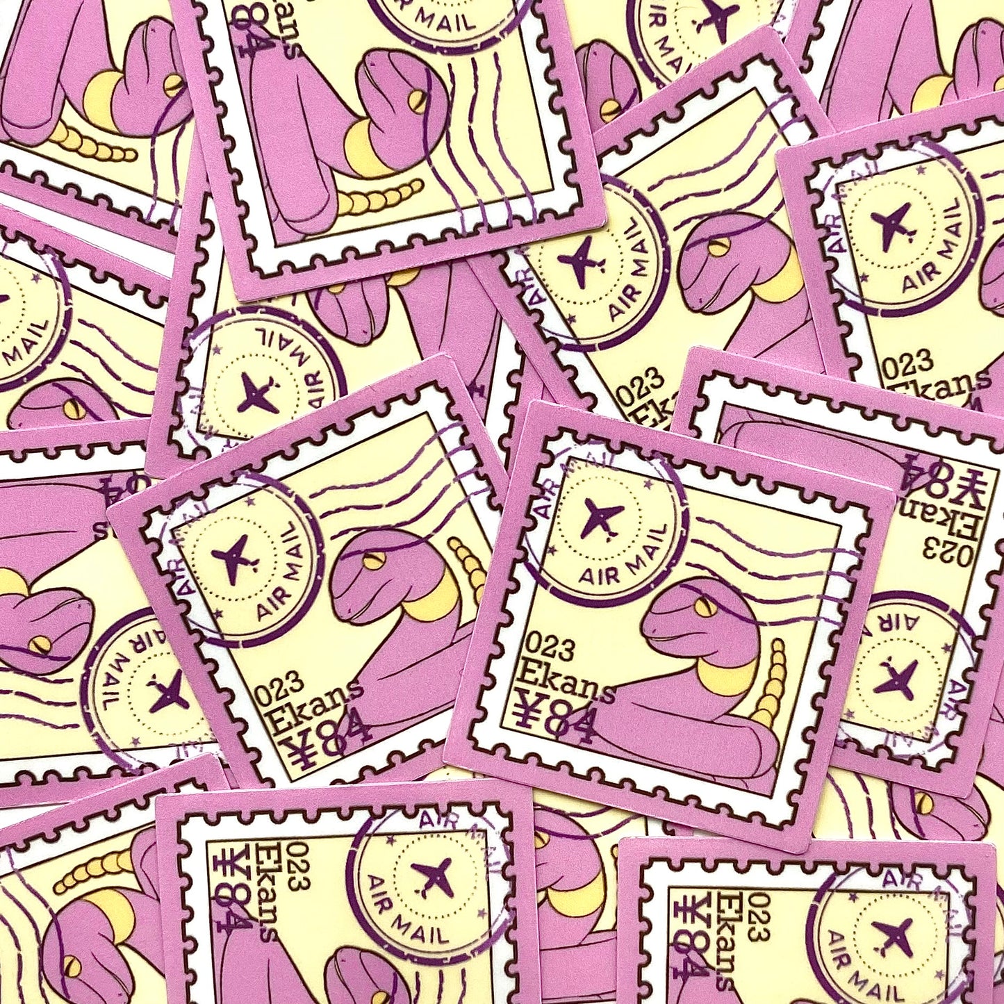 Poison Type Stamps (Mockups) vinyl sticker (Pack of 9)