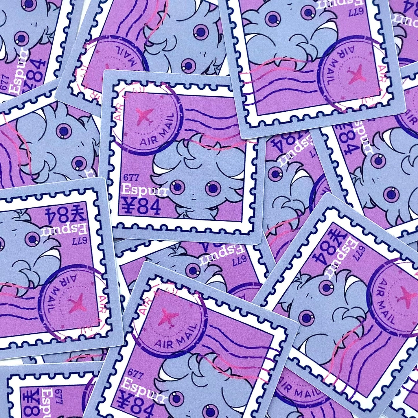 Psychic Stamps (Mockups) vinyl sticker (Pack of 9)
