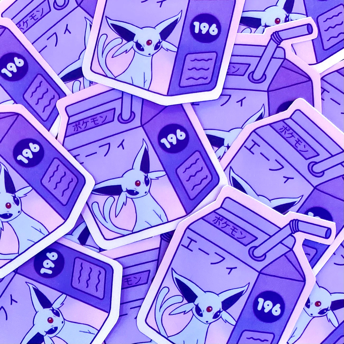 Eeveelution Juice Boxes vinyl stickers (Pack of 9)
