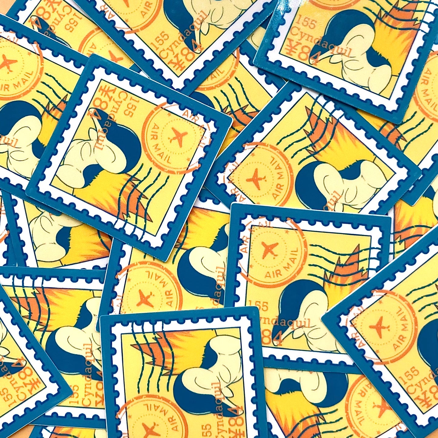 Fire type starters Stamps (Mockups) vinyl sticker (Pack of 9)