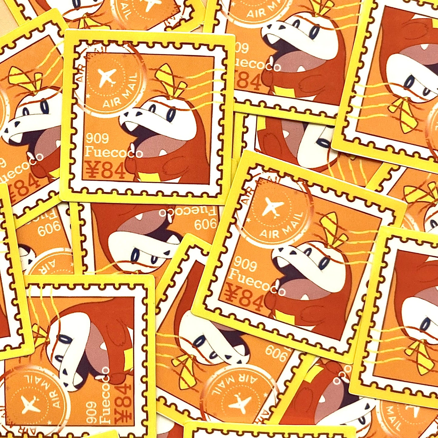 Fire type starters Stamps (Mockups) vinyl sticker (Pack of 9)