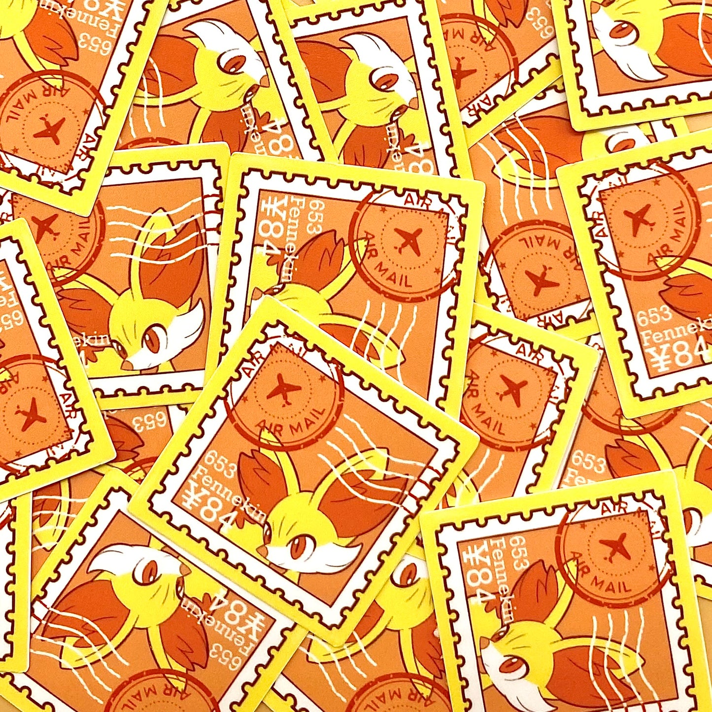 Fire type starters Stamps (Mockups) vinyl sticker (Pack of 9)