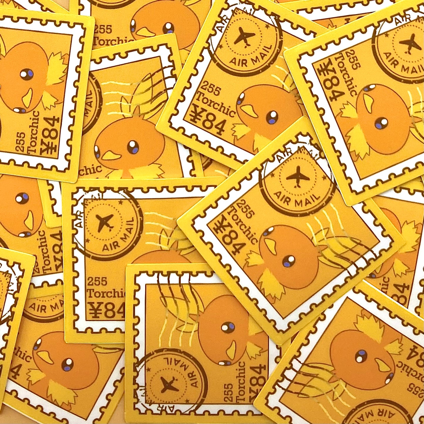 Fire type starters Stamps (Mockups) vinyl sticker (Pack of 9)