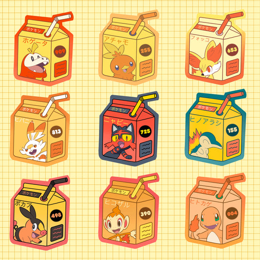 Fire Type Starters Juicebox Pack (Pack of 9)