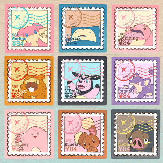 Normal Type Stamps (Mockups) vinyl sticker (Pack of 9)