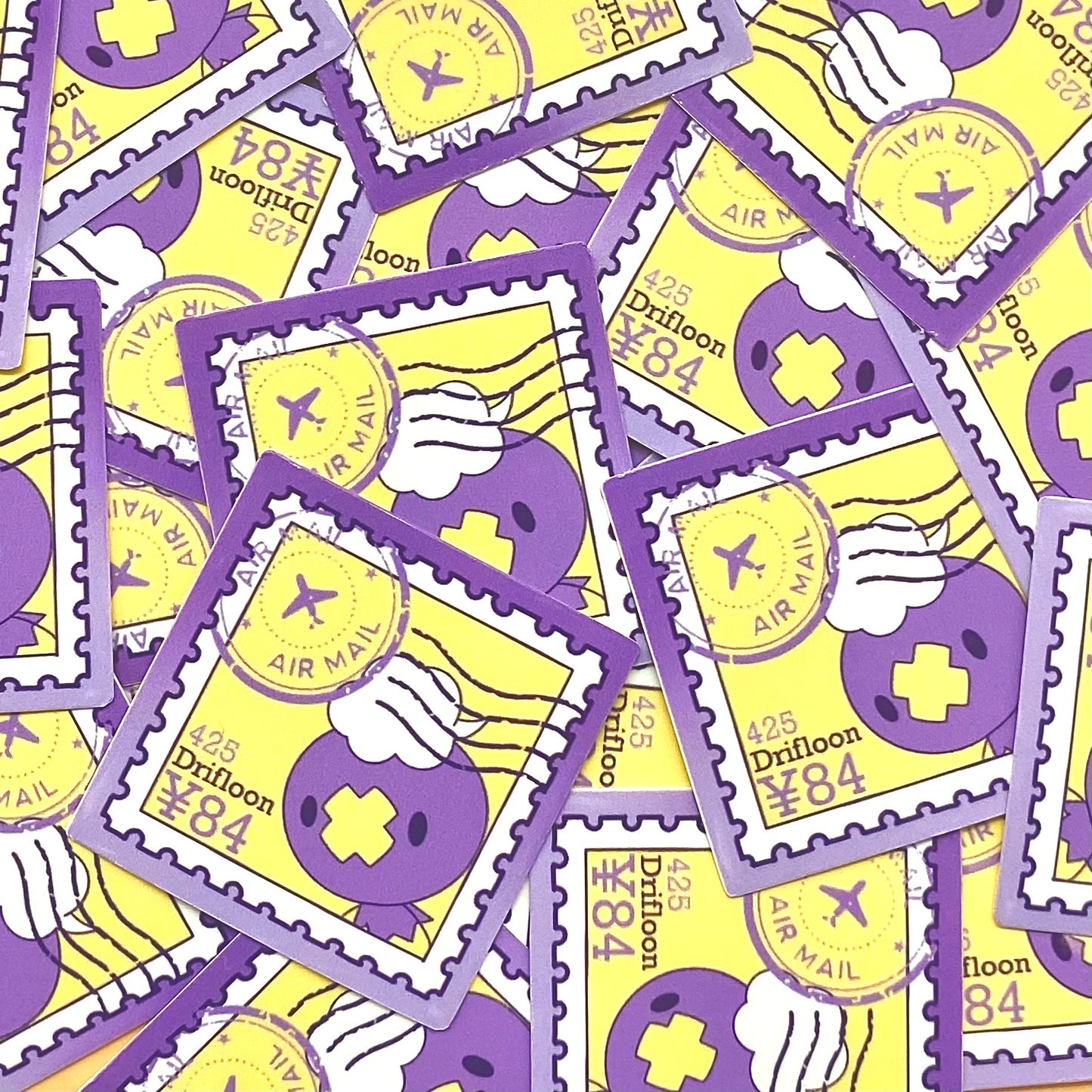 Ghost Type Stamps (Mockups) vinyl sticker (Pack of 9)