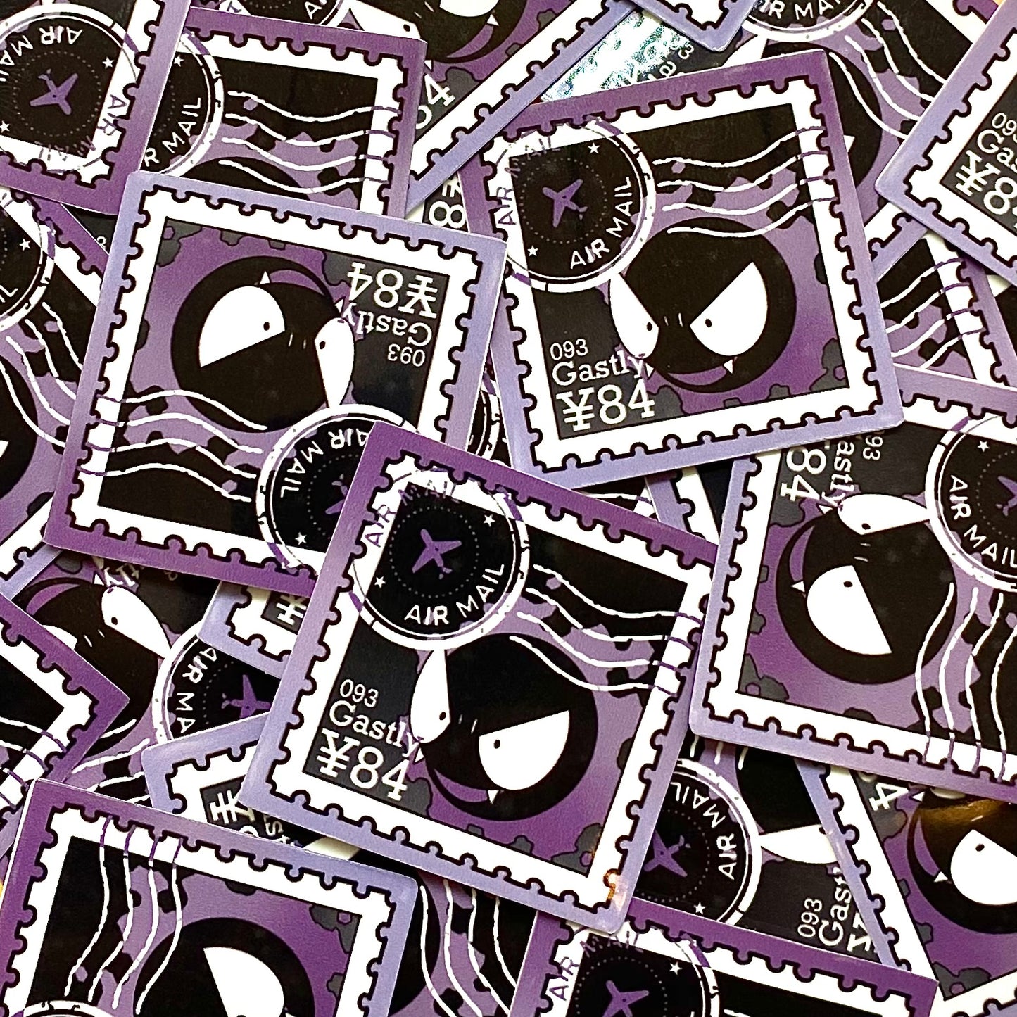 Ghost Type Stamps (Mockups) vinyl sticker (Pack of 9)