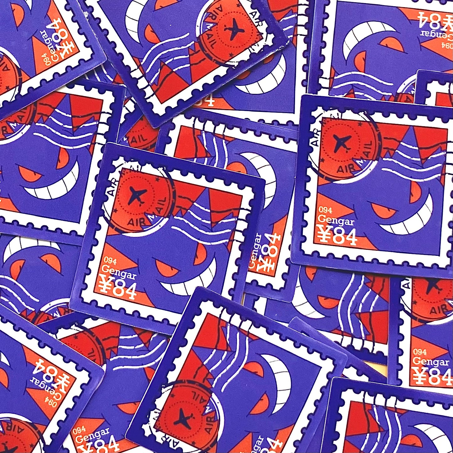 Ghost Type Stamps (Mockups) vinyl sticker (Pack of 9)