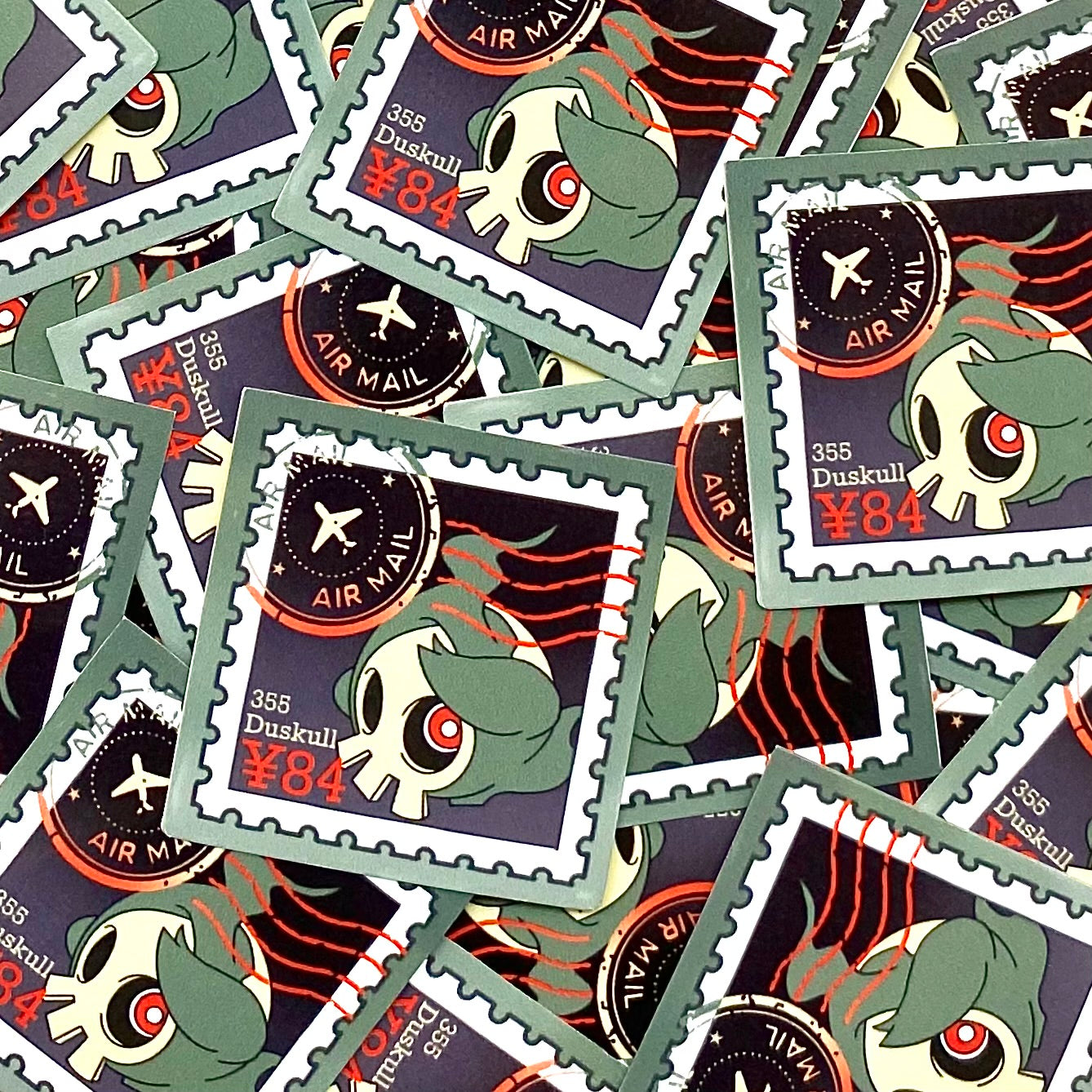 Ghost Type Stamps (Mockups) vinyl sticker (Pack of 9)