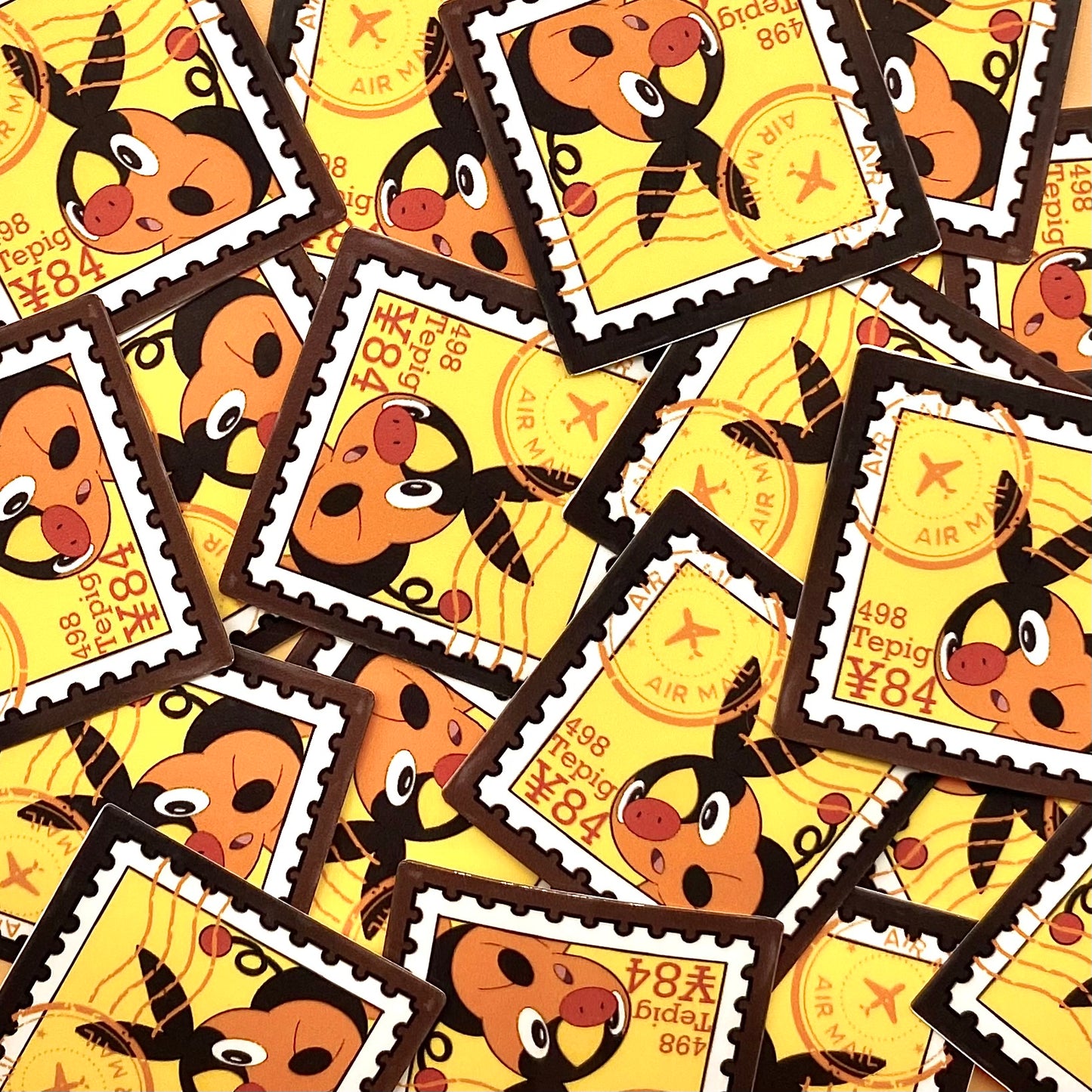Fire type starters Stamps (Mockups) vinyl sticker (Pack of 9)