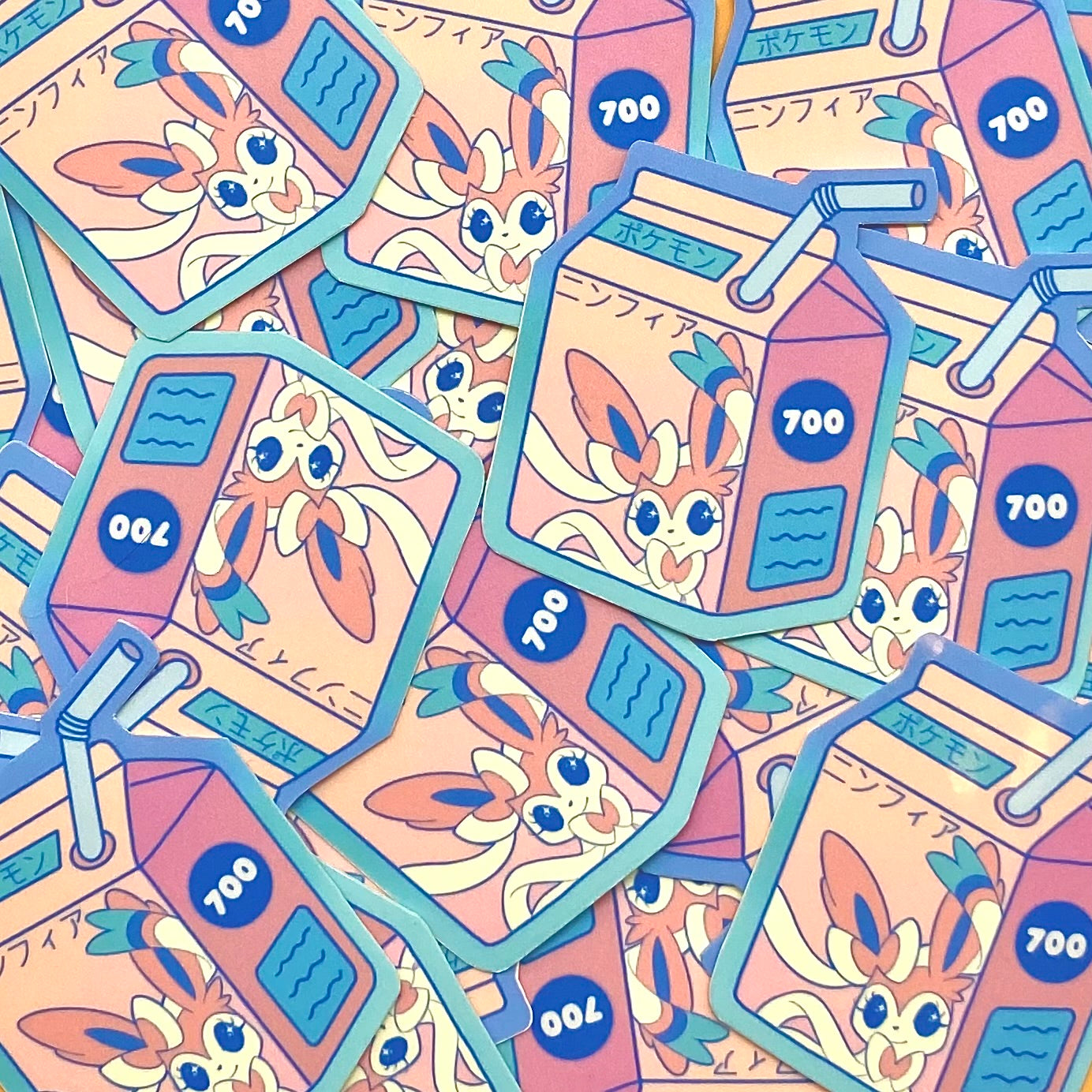 Eeveelution Juice Boxes vinyl stickers (Pack of 9)