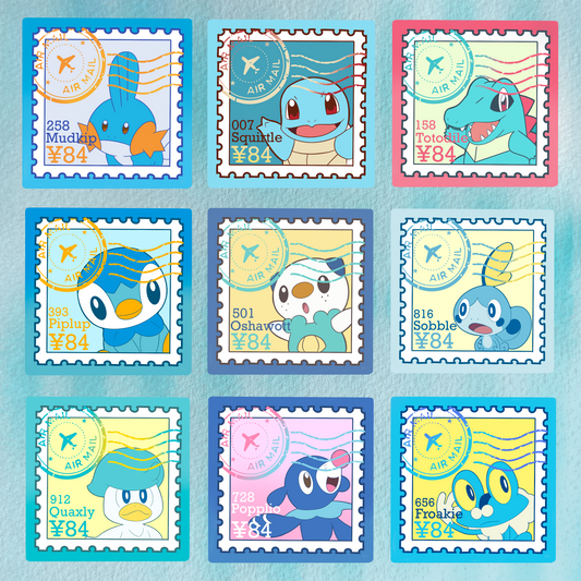 Water Type Stamps (Mockups) vinyl sticker (Pack of 9)