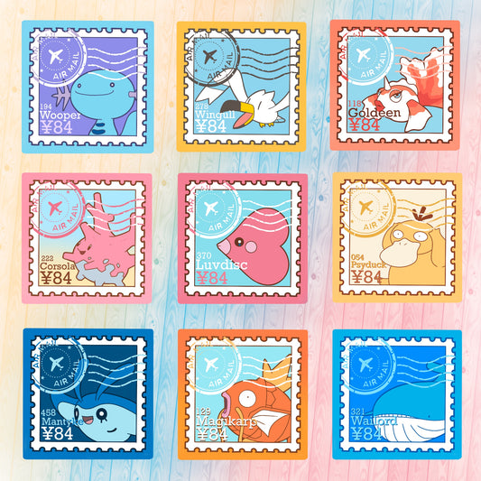 Water Type Vol.2 Stamps (Mockups) vinyl sticker (Pack of 9)